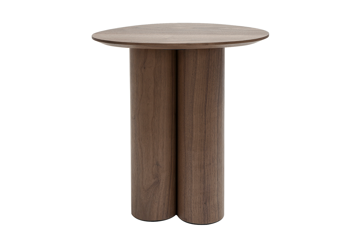 Table d'appoint design bois fonc noyer L44 cm HOLLEN