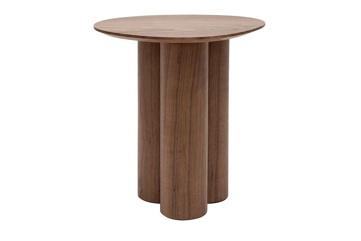 Table d'appoint design bois fonc noyer L44 cm HOLLEN