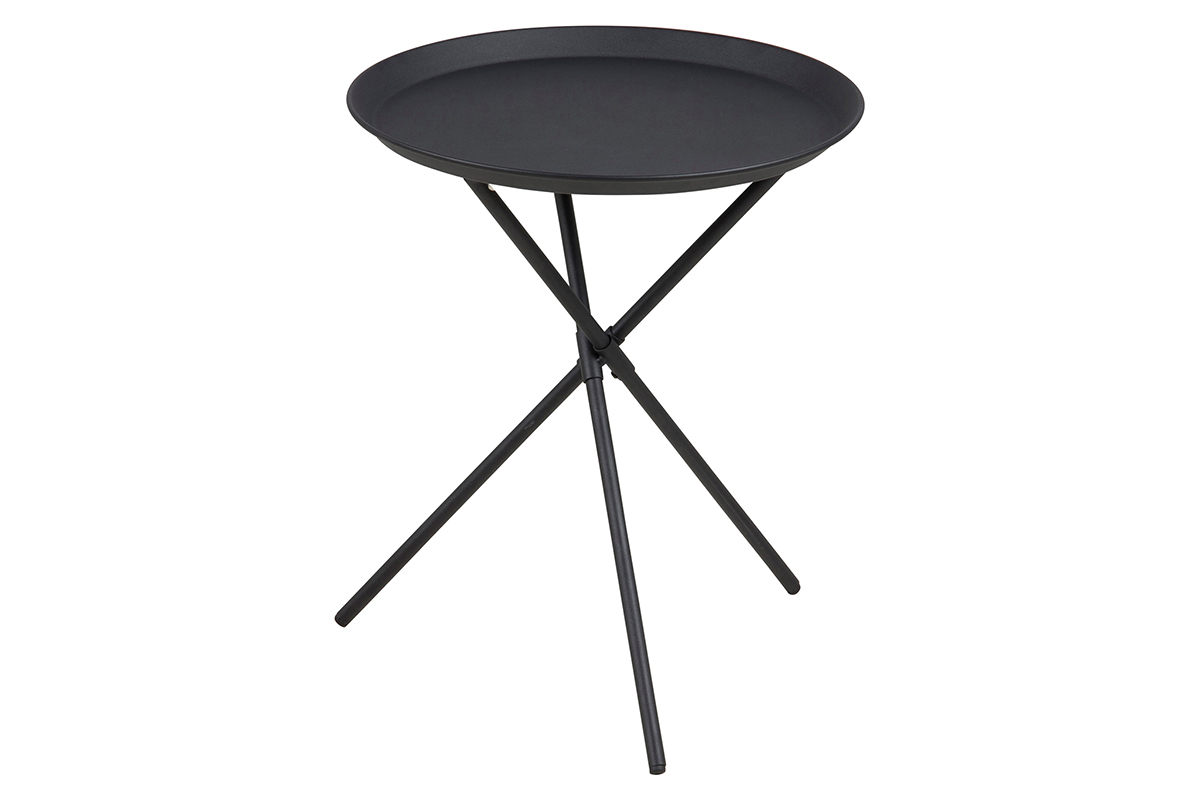 Table d'appoint design mtal noir MIKADO