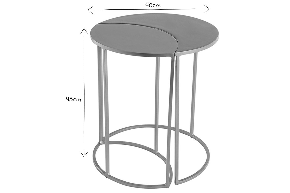 Table d'appoint en mtal dor et rose maill TOSCANE