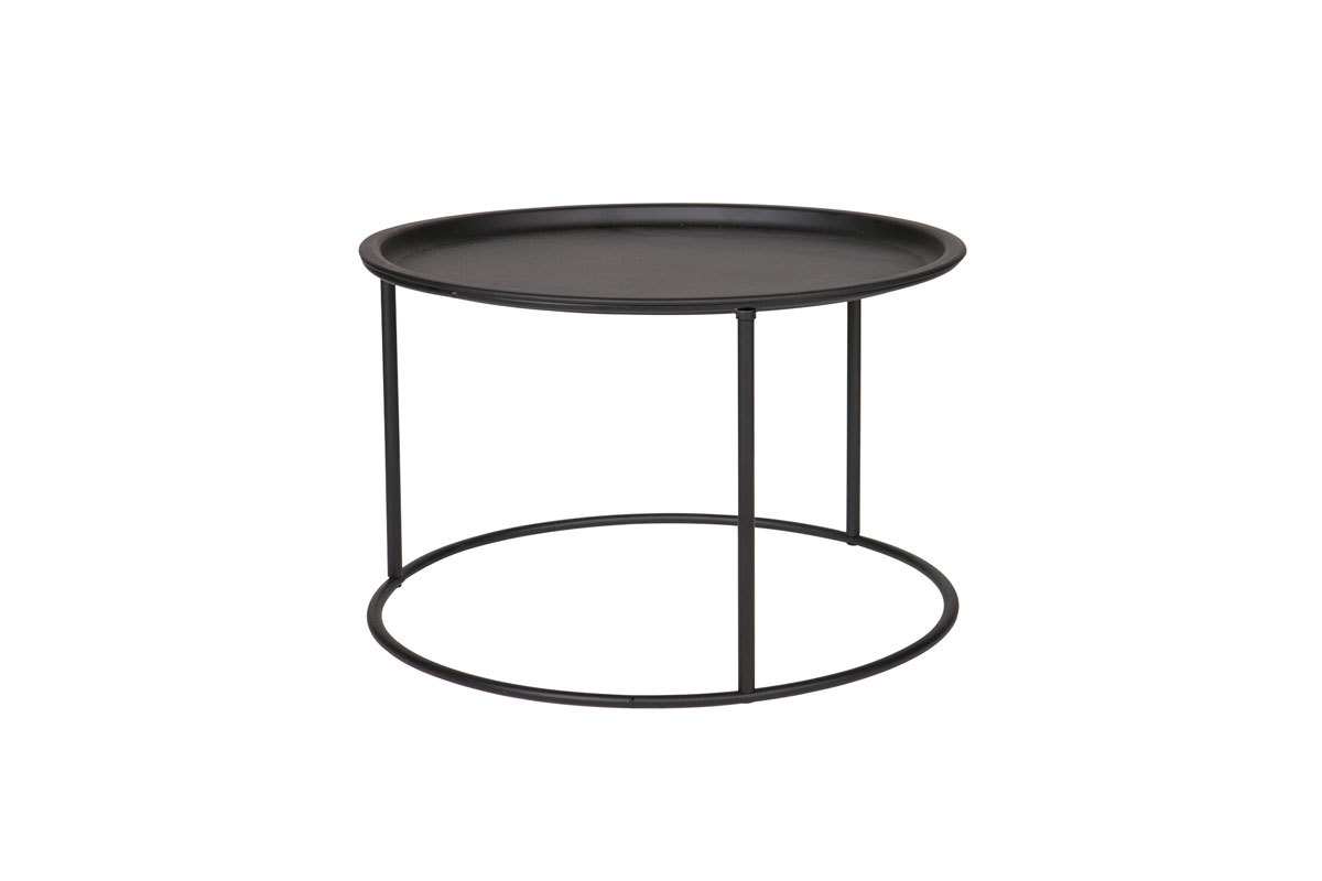 Table d'appoint ronde en mtal noir D56 ABEL