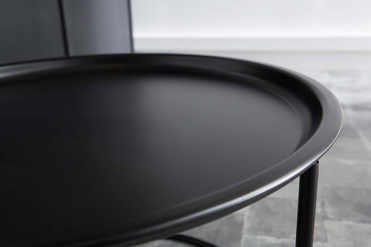 Table d'appoint ronde en mtal noir D56 ABEL