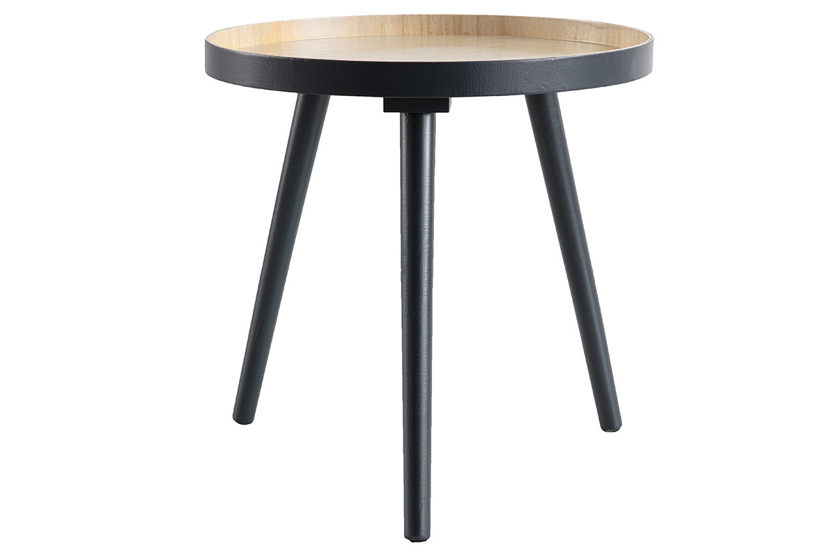 Table d'appoint scandinave bois anthracite NINO