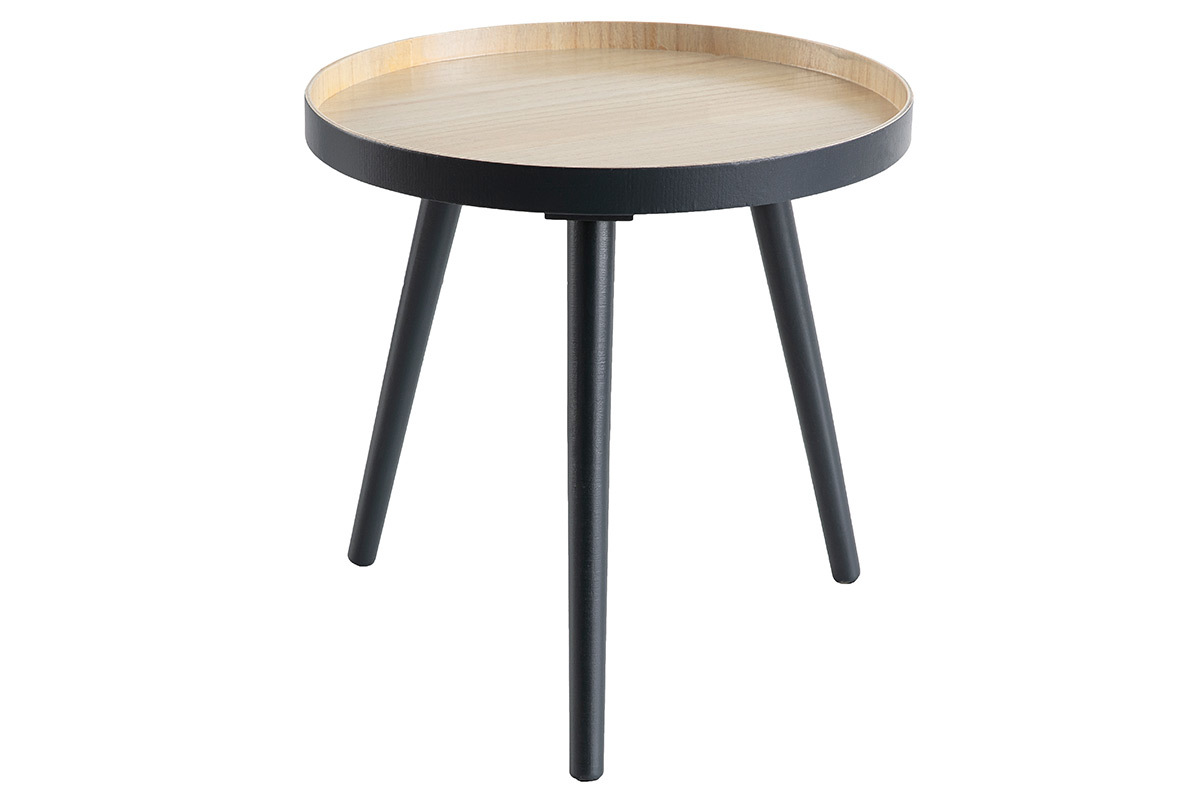 Table d'appoint scandinave bois anthracite NINO