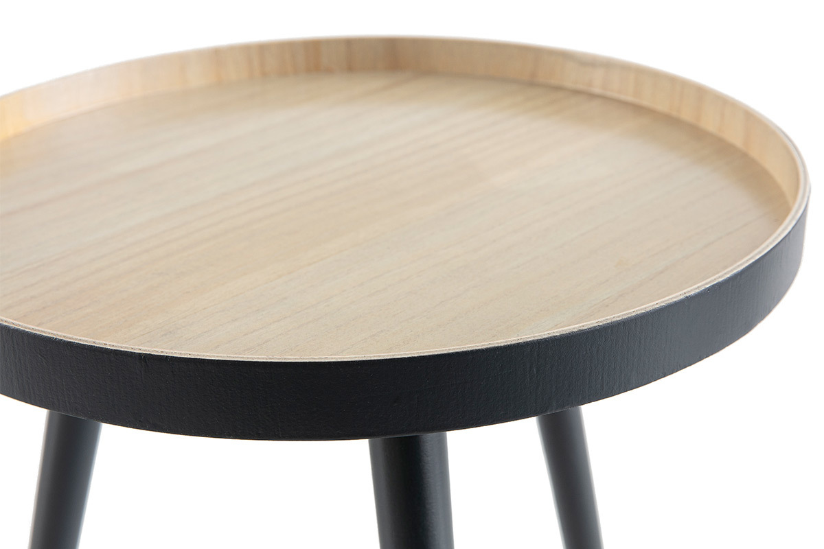 Table d'appoint scandinave bois anthracite NINO