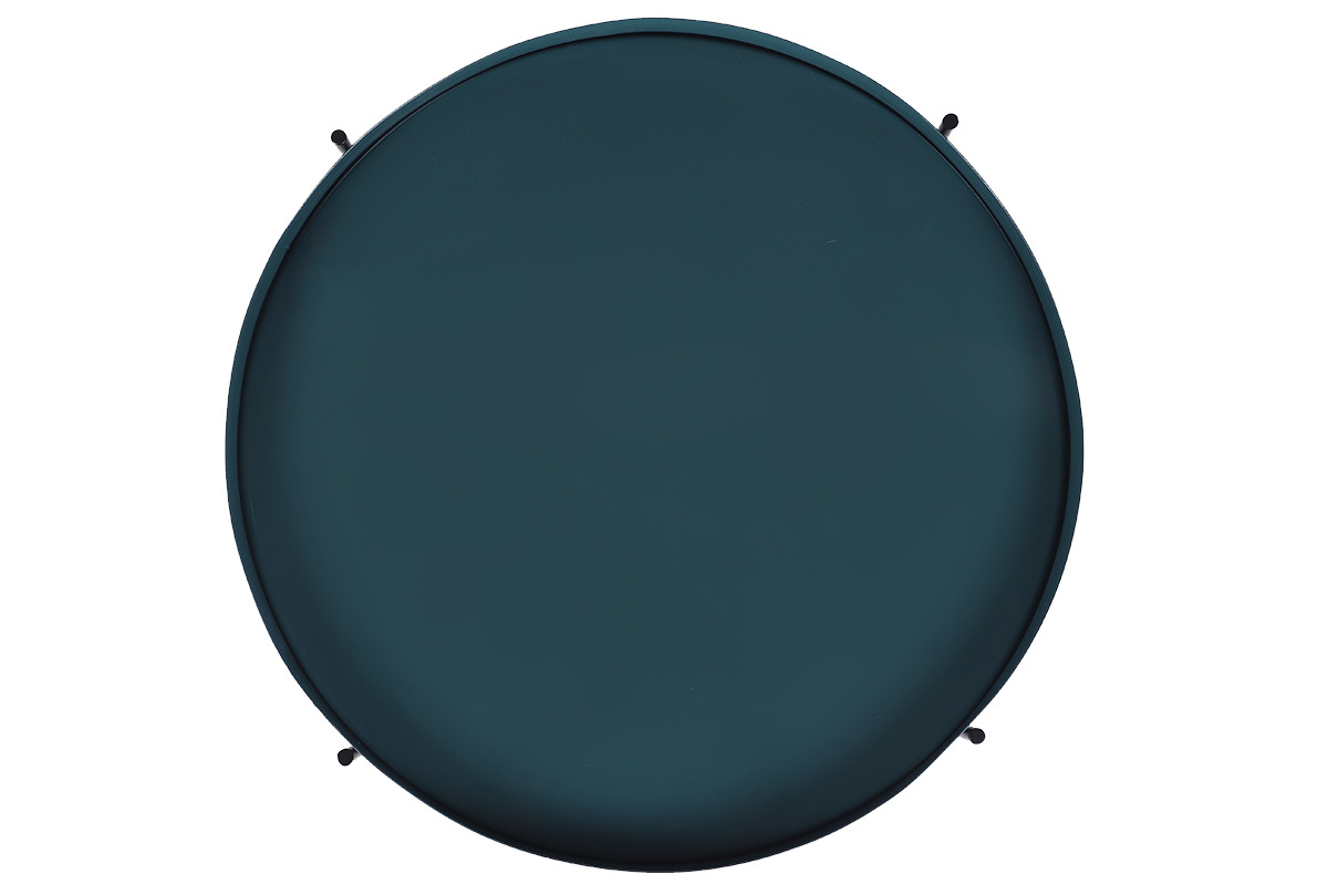 Table d'apppoint ronde avec plateau rversible bleu canard / noir D51 cm SATEEN