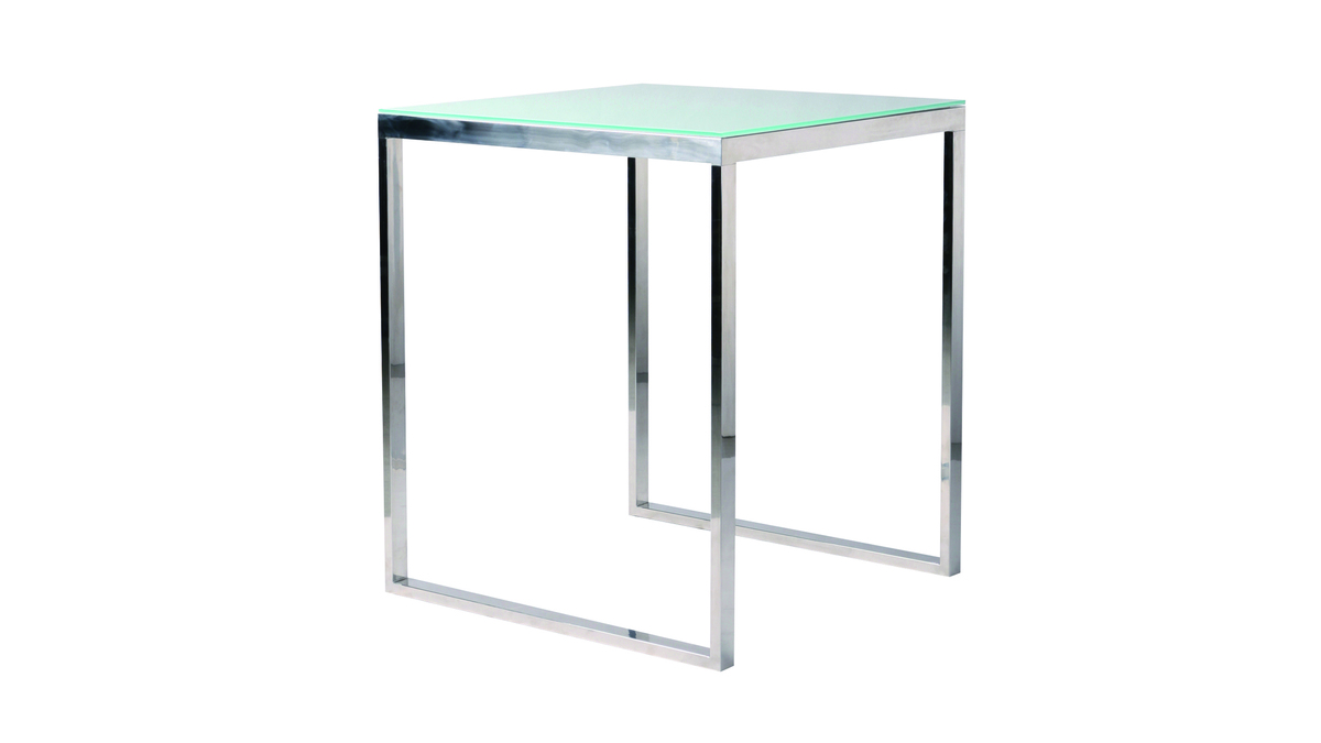 Table de bar haute carre verre tremp INOLA  90cm