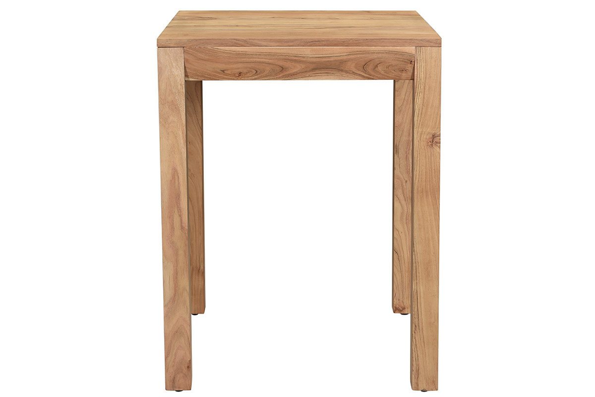 Table de bar haute extensible carre en bois massif L80-135 cm BALTO