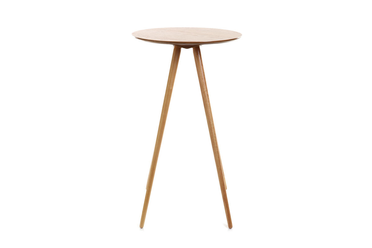 Table de bar ronde scandinave bois L60 cm NORDECO