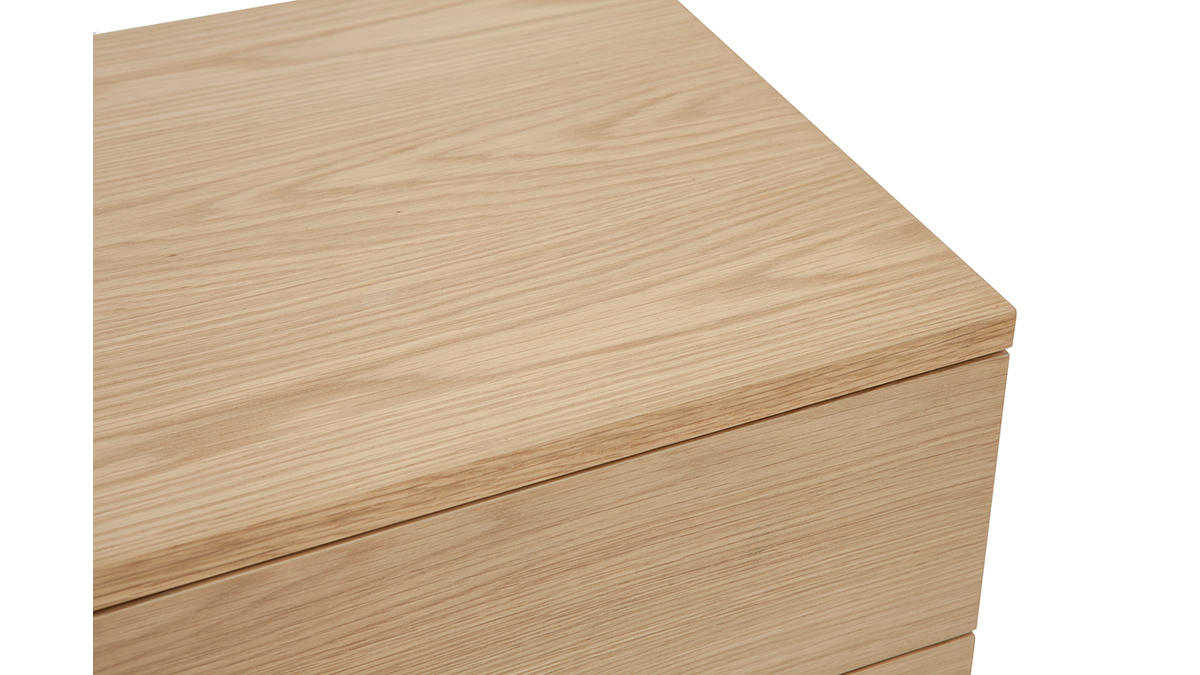 Table de chevet avec rangements 2 tiroirs scandinave bois clair chne L50 cm (lot de 2) FREDDY
