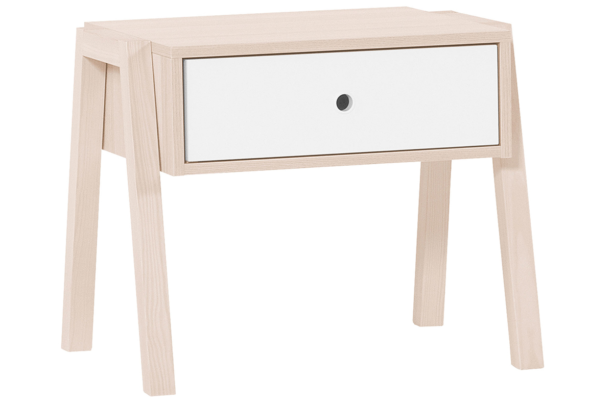 Table de chevet design bois et blanc EASY