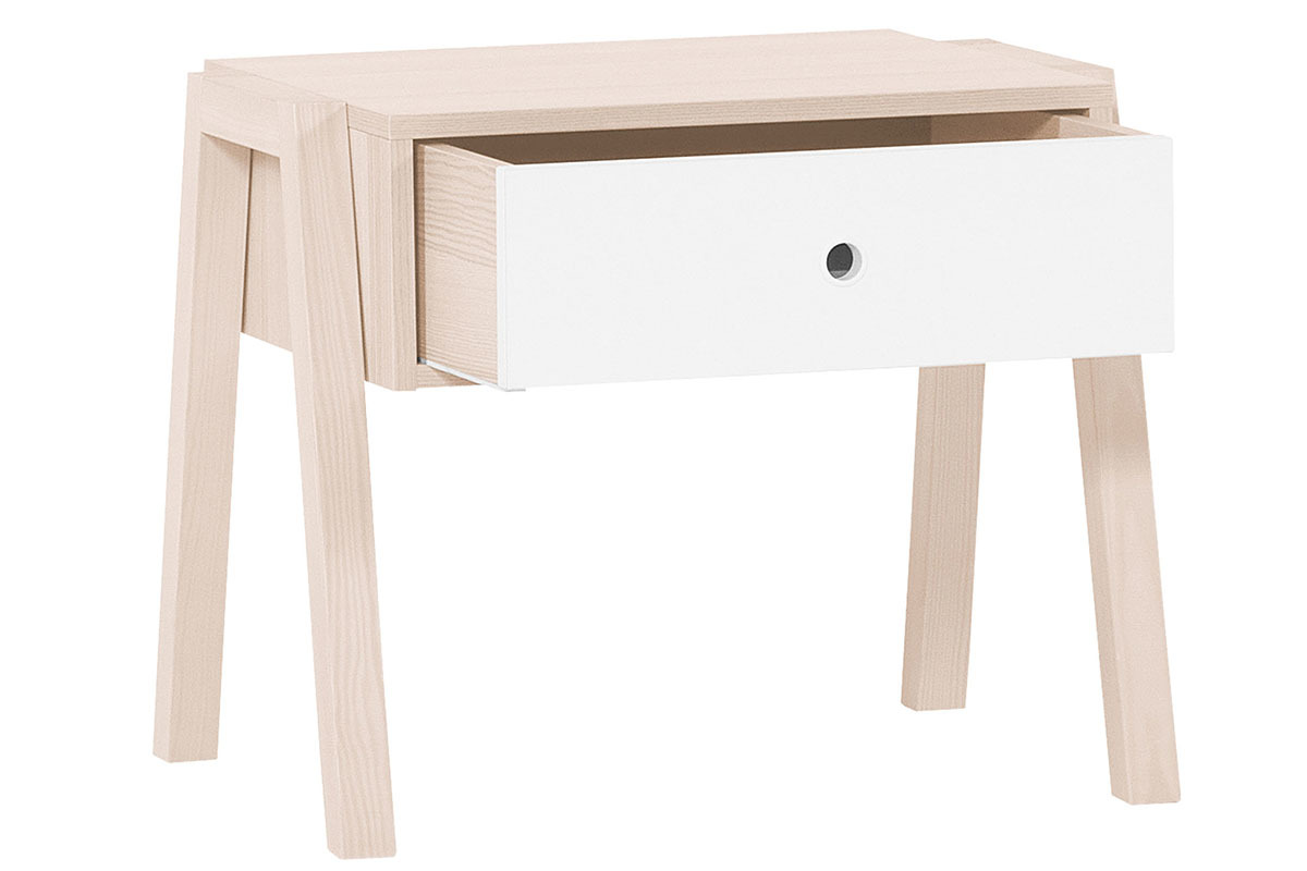 Table de chevet design bois et blanc EASY