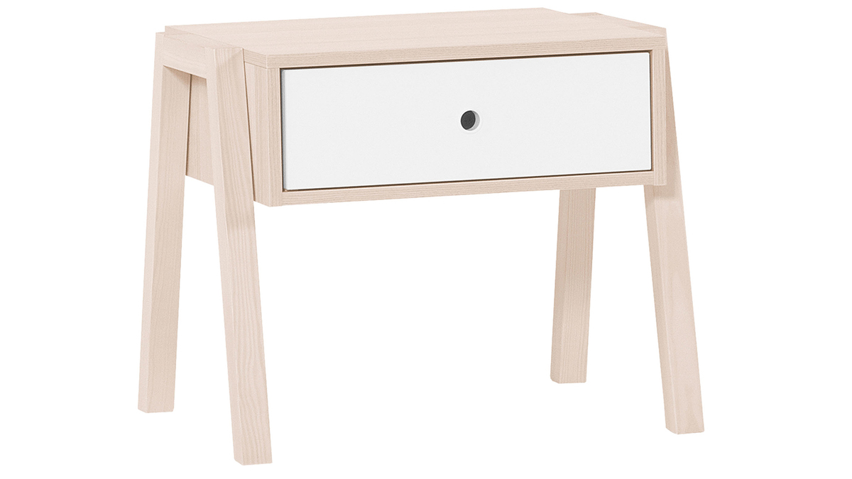 Table de chevet design bois et blanc EASY