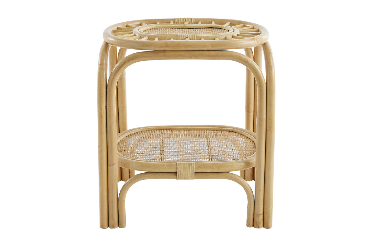 Table de chevet en rotin naturel et cannage L45 cm BOW