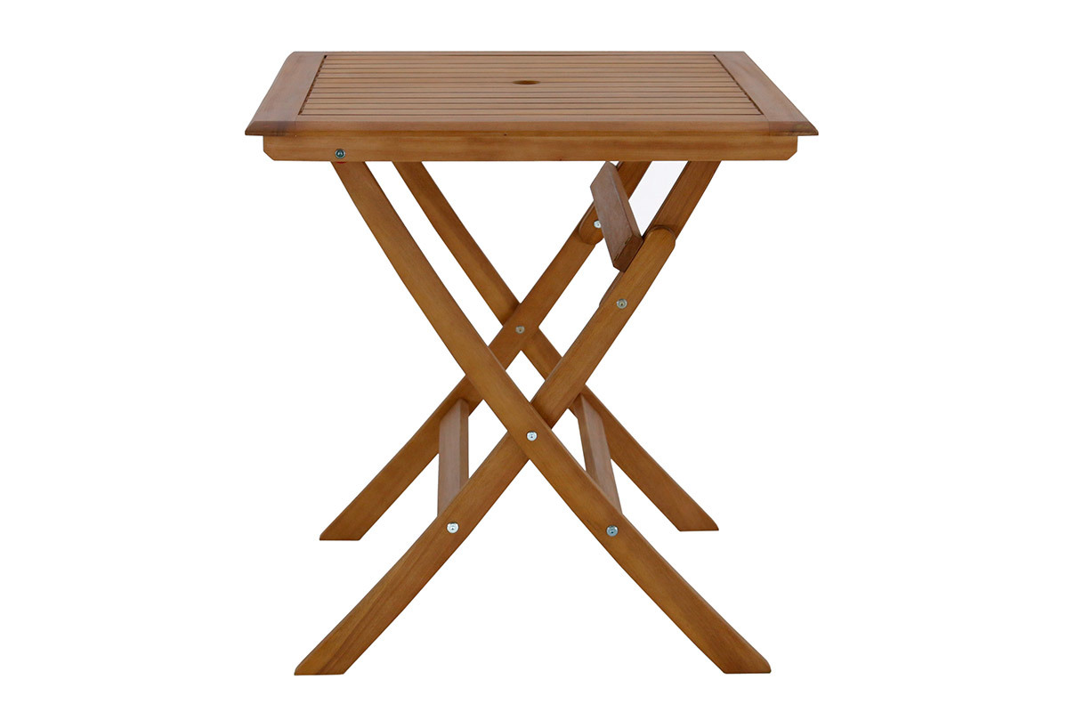 Table de jardin carre pliante en bois massif L70 cm FUEGO