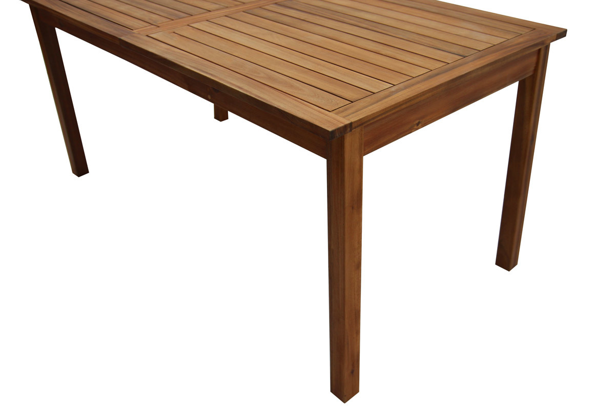 Table de jardin extensible rallonges intgres en bois massif L160-210 cm MAYEL