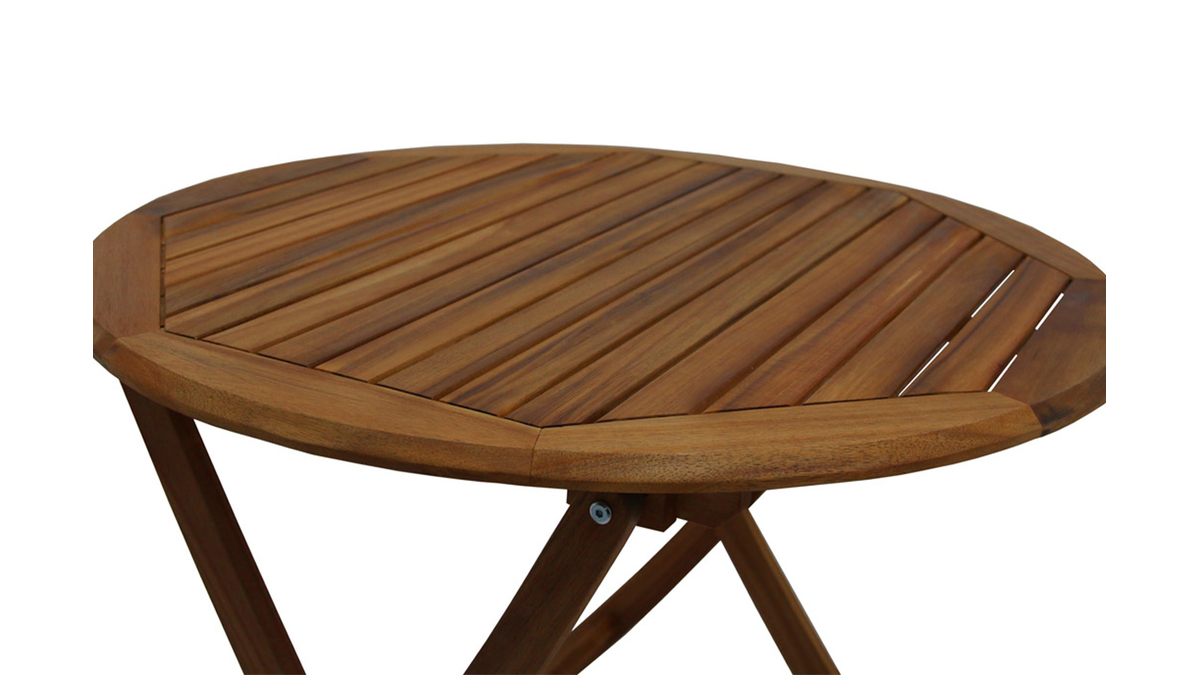 Table de jardin pliable ronde bois massif D80 cm CANOPEE
