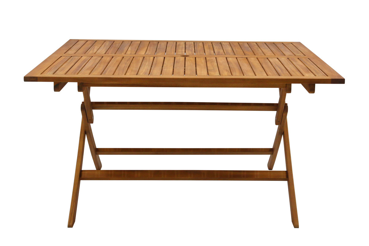 Table de jardin pliante carre en bois massif L140 cm SANTIAGO