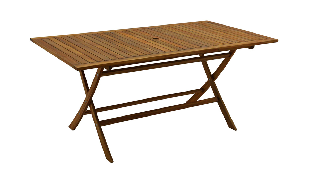 Table de jardin pliante rectangulaire en bois massif L170 cm CANOPEE -  Miliboo
