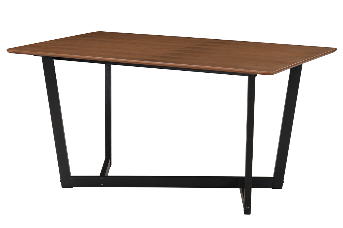 Table design rectangulaire noyer et bois teint noir L150 cm KOUK