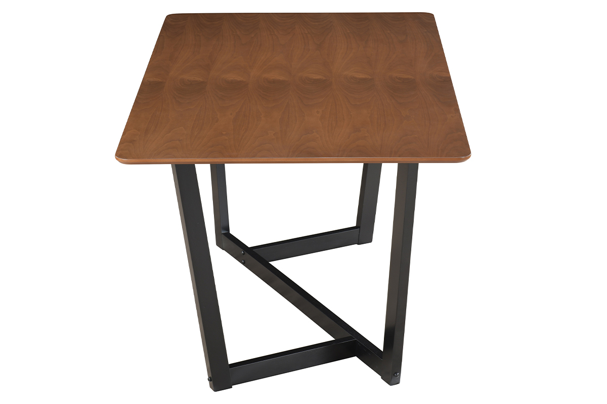 Table design rectangulaire noyer et bois teint noir L150 cm KOUK