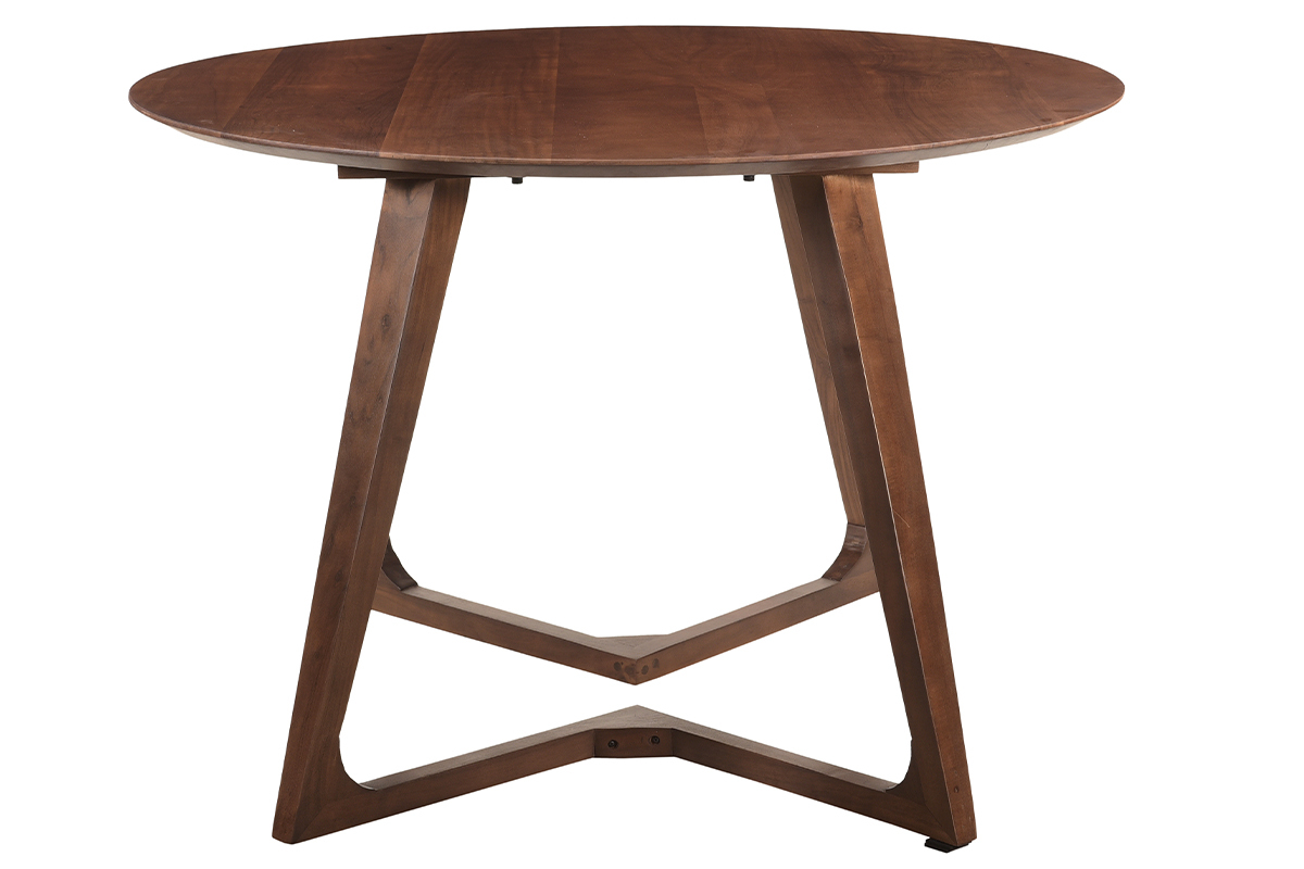 Table design ronde en bois massif L115 cm BANDOL