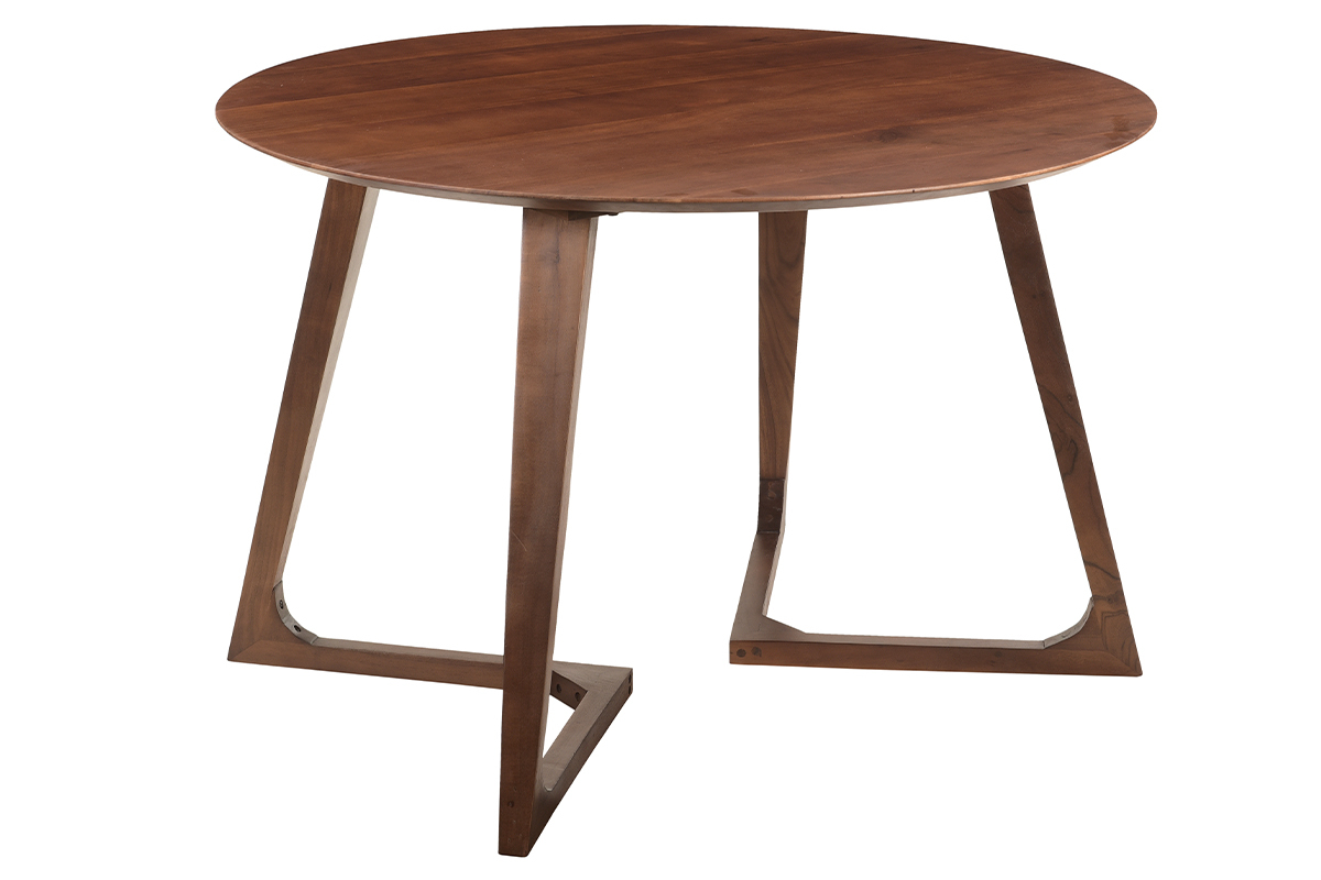 Table design ronde en bois massif L115 cm BANDOL