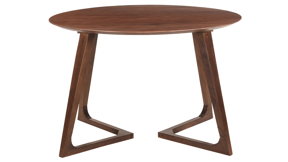 Table design ronde en bois massif L115 cm BANDOL