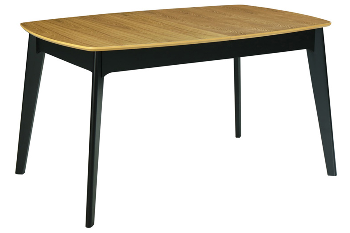 Table extensible rallonges intgres rectangulaire bois et noir L140-180 cm MEENA