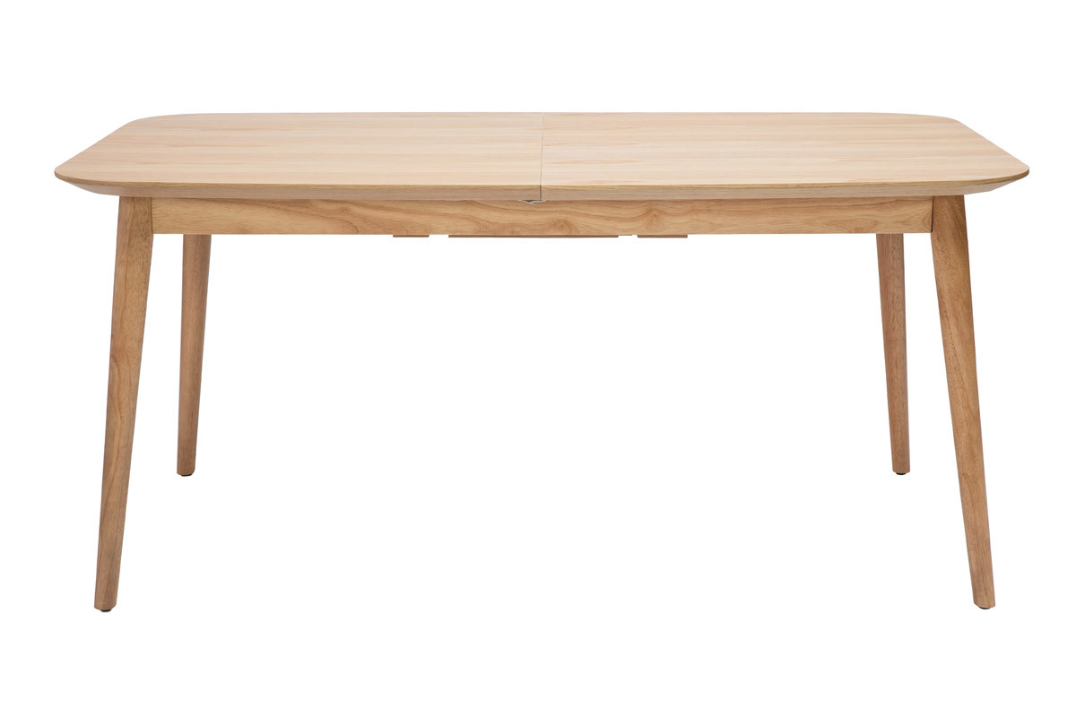 Table extensible rallonges intgres rectangulaire en bois clair chne L160-210 cm ANK