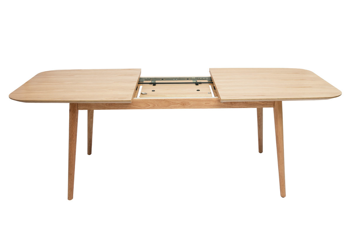 Table extensible rallonges intgres rectangulaire en bois clair chne L160-210 cm ANK