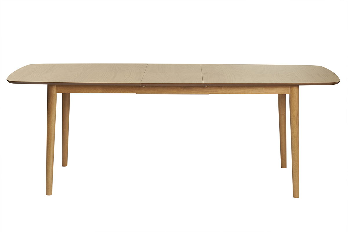 Table extensible rallonges intgres rectangulaire en bois clair chne L180-220 cm EGO