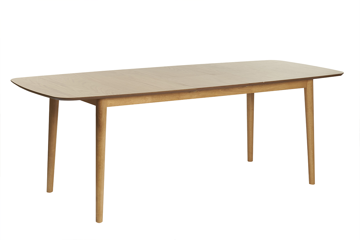 Table extensible rallonges intgres rectangulaire en bois clair chne L180-220 cm EGO