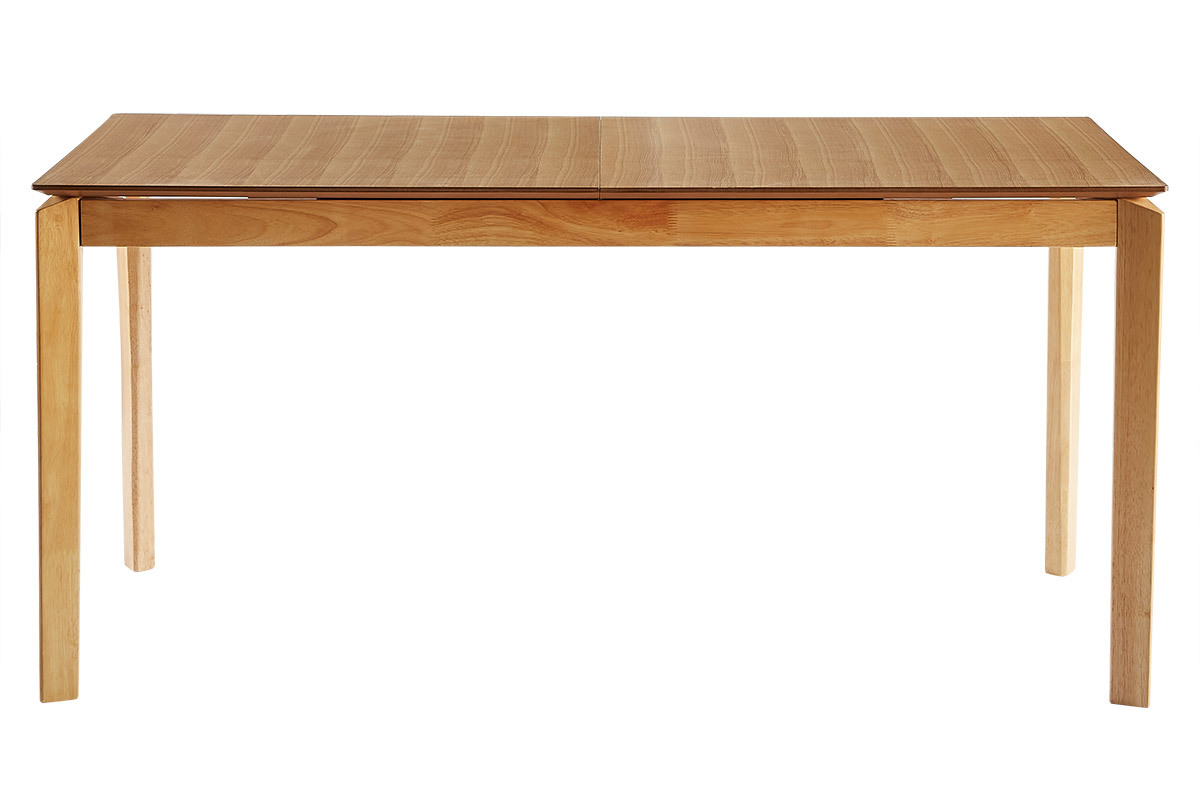 Table extensible rallonges intgres rectangulaire en bois clair frne L160-210 cm BONAVISTA