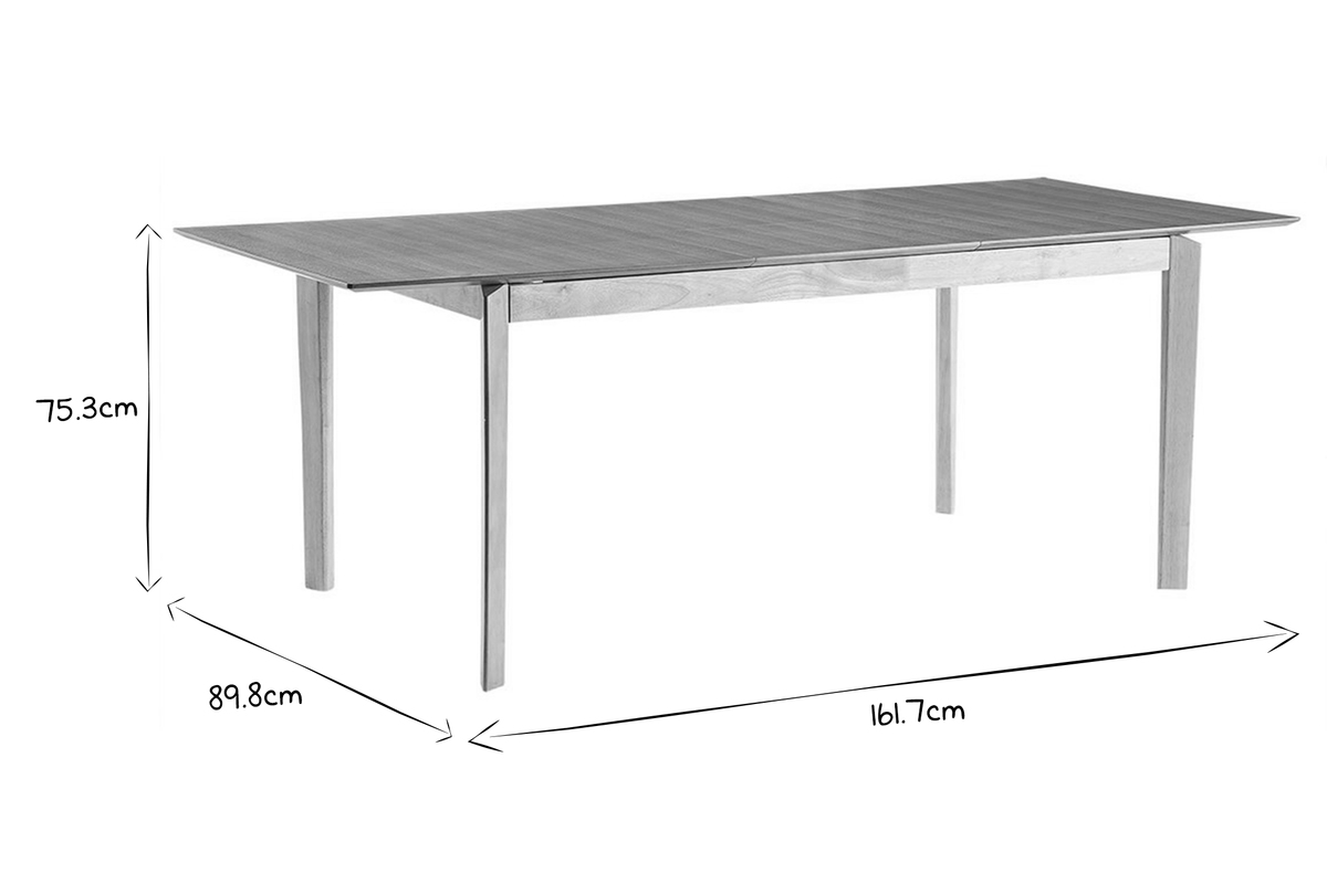 Table extensible rallonges intgres rectangulaire en bois clair frne L160-210 cm BONAVISTA