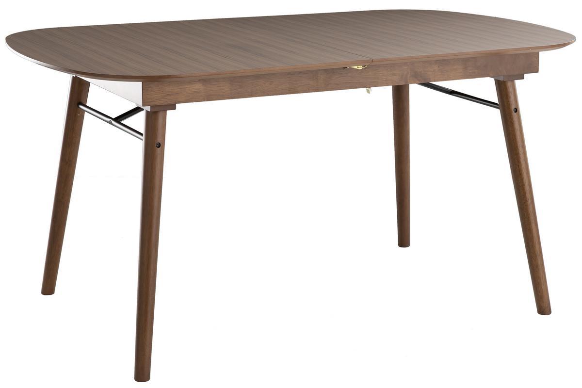 Table extensible rallonges intgres rectangulaire en bois fonc noyer L150-180 cm SHELDON