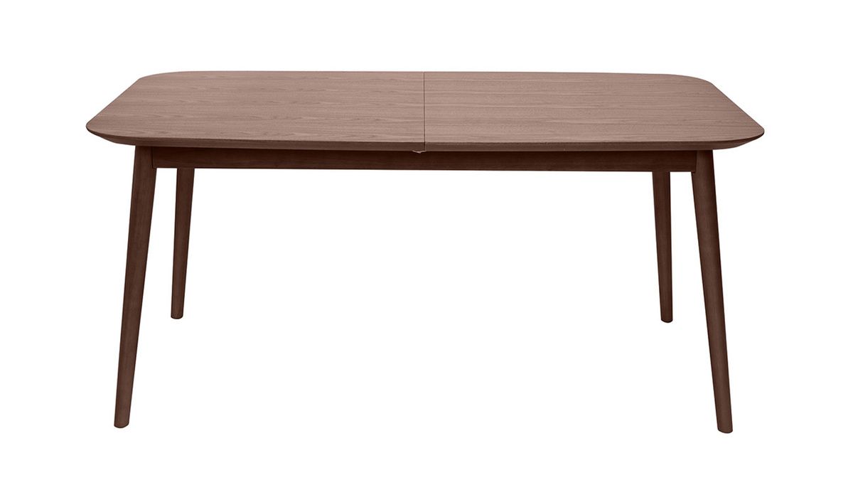 Table extensible rallonges intgres rectangulaire en bois fonc noyer L160-210 cm ANK
