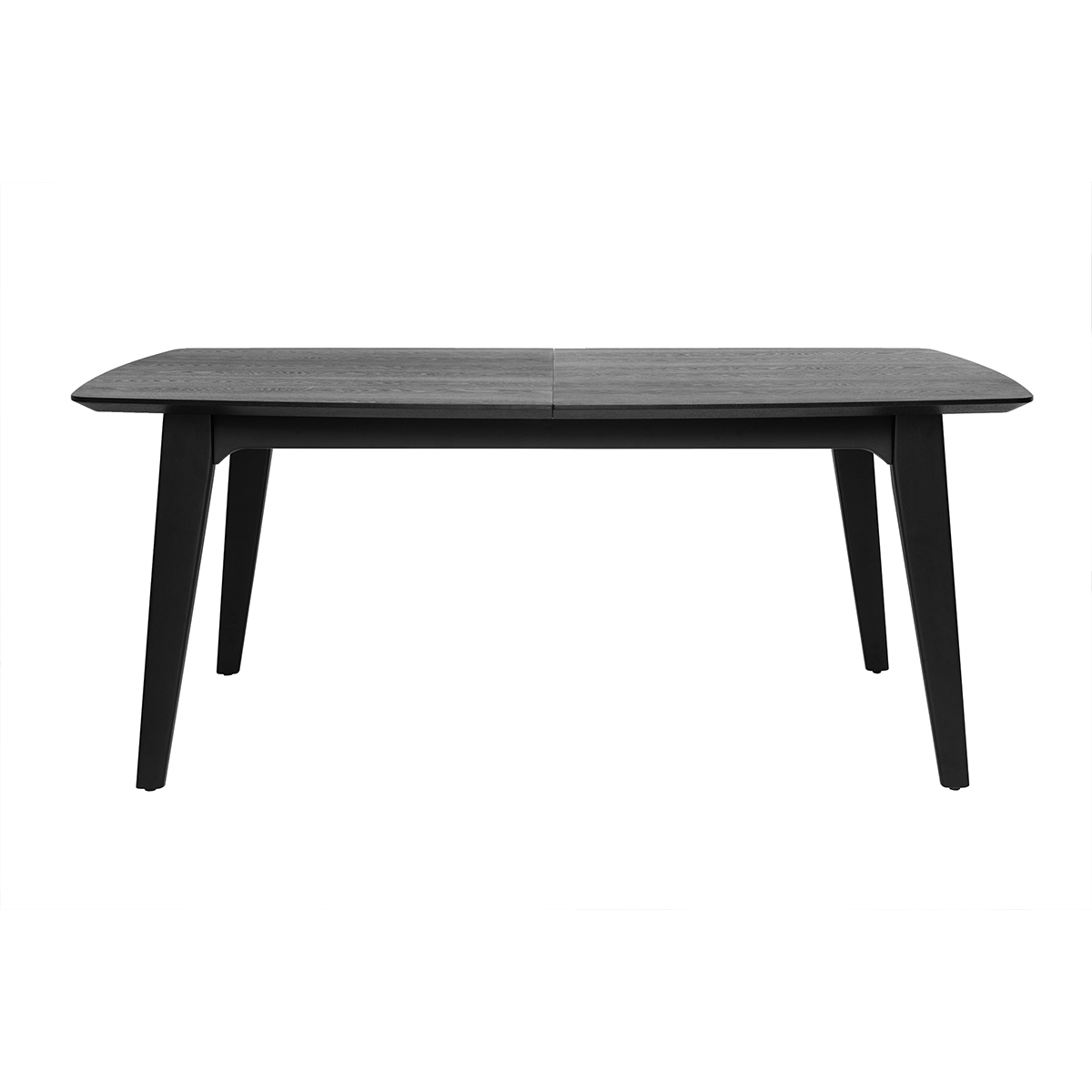 Table extensible rallonges intégrées rectangulaire en bois noir chêne L180-230 cm FIFTIES