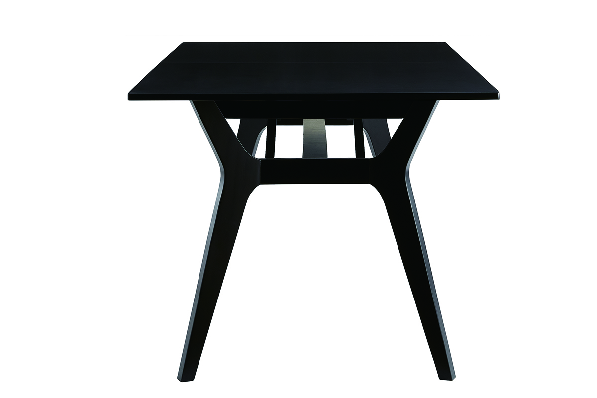 Table extensible rallonges intgres rectangulaire en bois noir L180-220 cm FOSTER