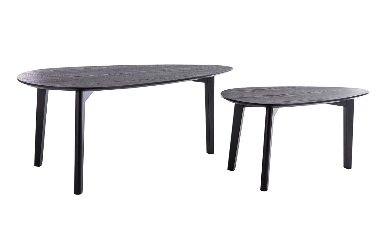 Tables basses gigognes bois noir (lot de 2) ARTIK