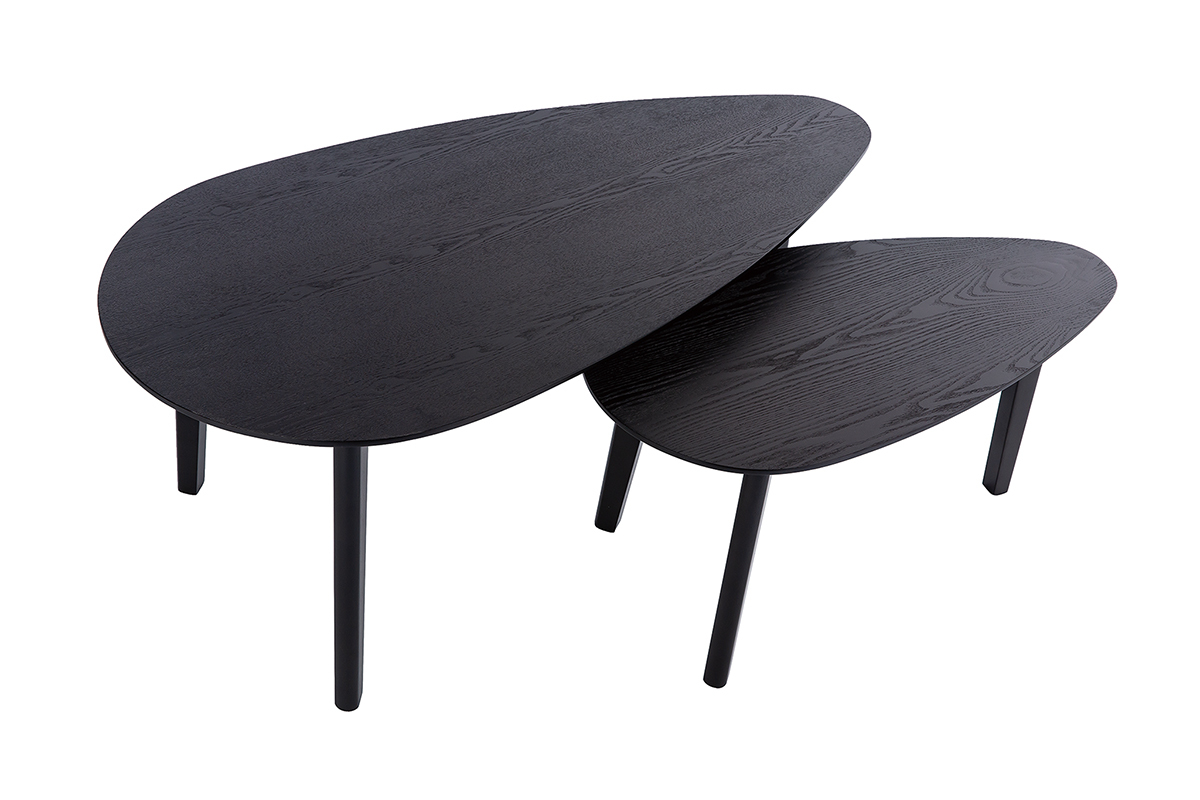 Tables basses gigognes bois noir (lot de 2) ARTIK