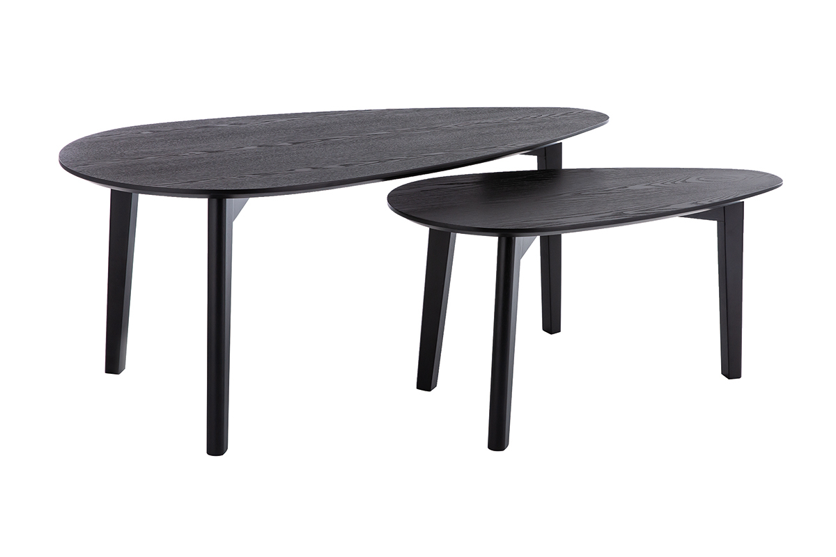 Tables basses gigognes bois noir (lot de 2) ARTIK