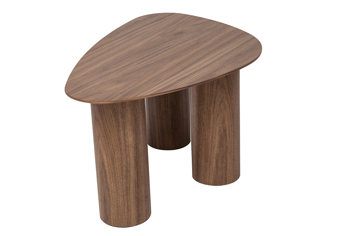 Tables basses gigognes design en bois fonc (lot de 2) FOLEEN