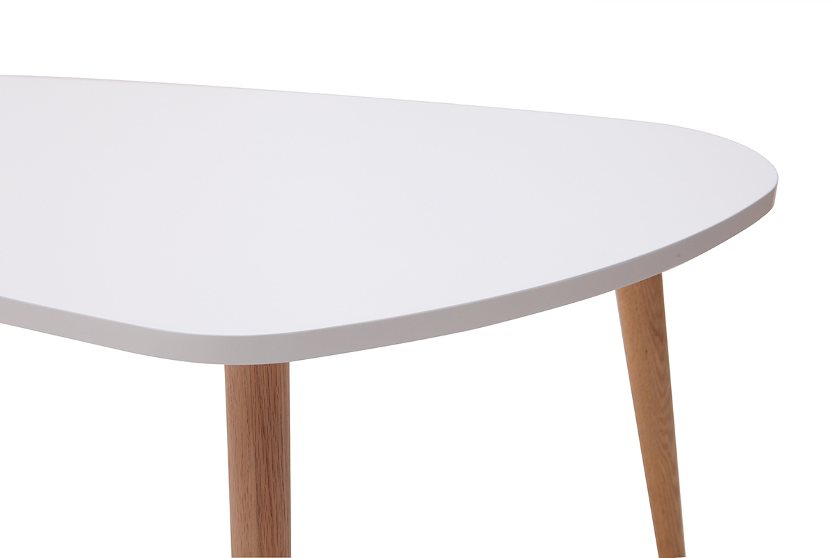 Tables basses gigognes scandinaves blanc et bois clair chne massif (lot de 2) ARTIK