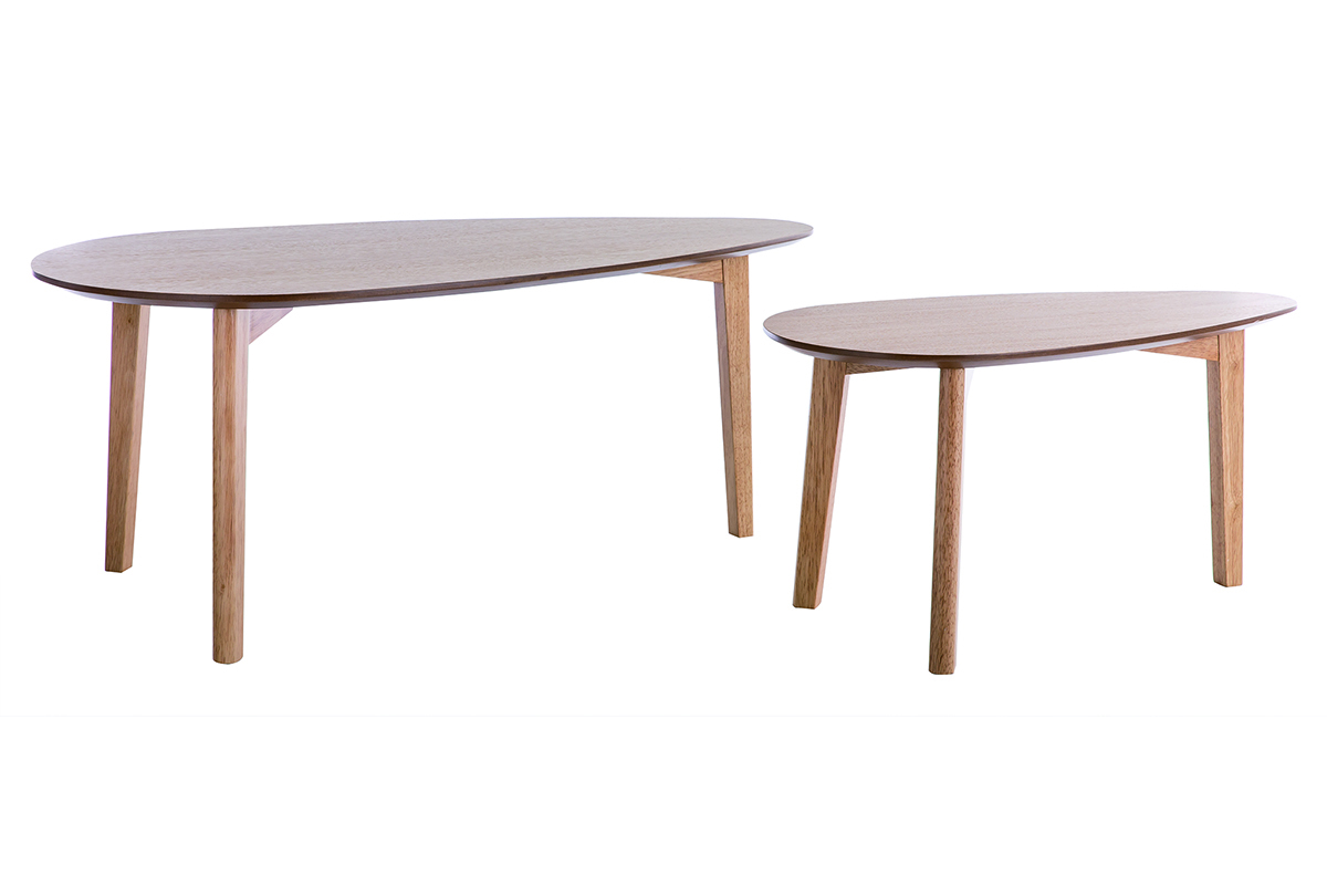 Tables basses gigognes scandinaves bois clair chne (lot de 2) ARTIK