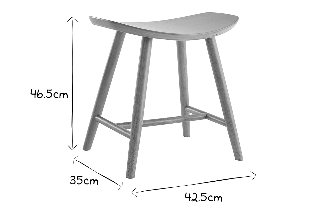 Tabouret bas bois clair H46.5 DEMORY