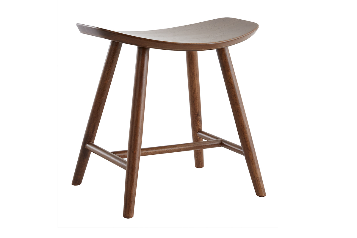 Tabouret bas bois fonc H46.5 DEMORY