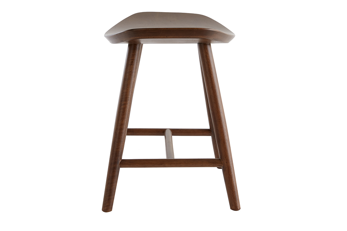 Tabouret bas bois fonc H46.5 DEMORY