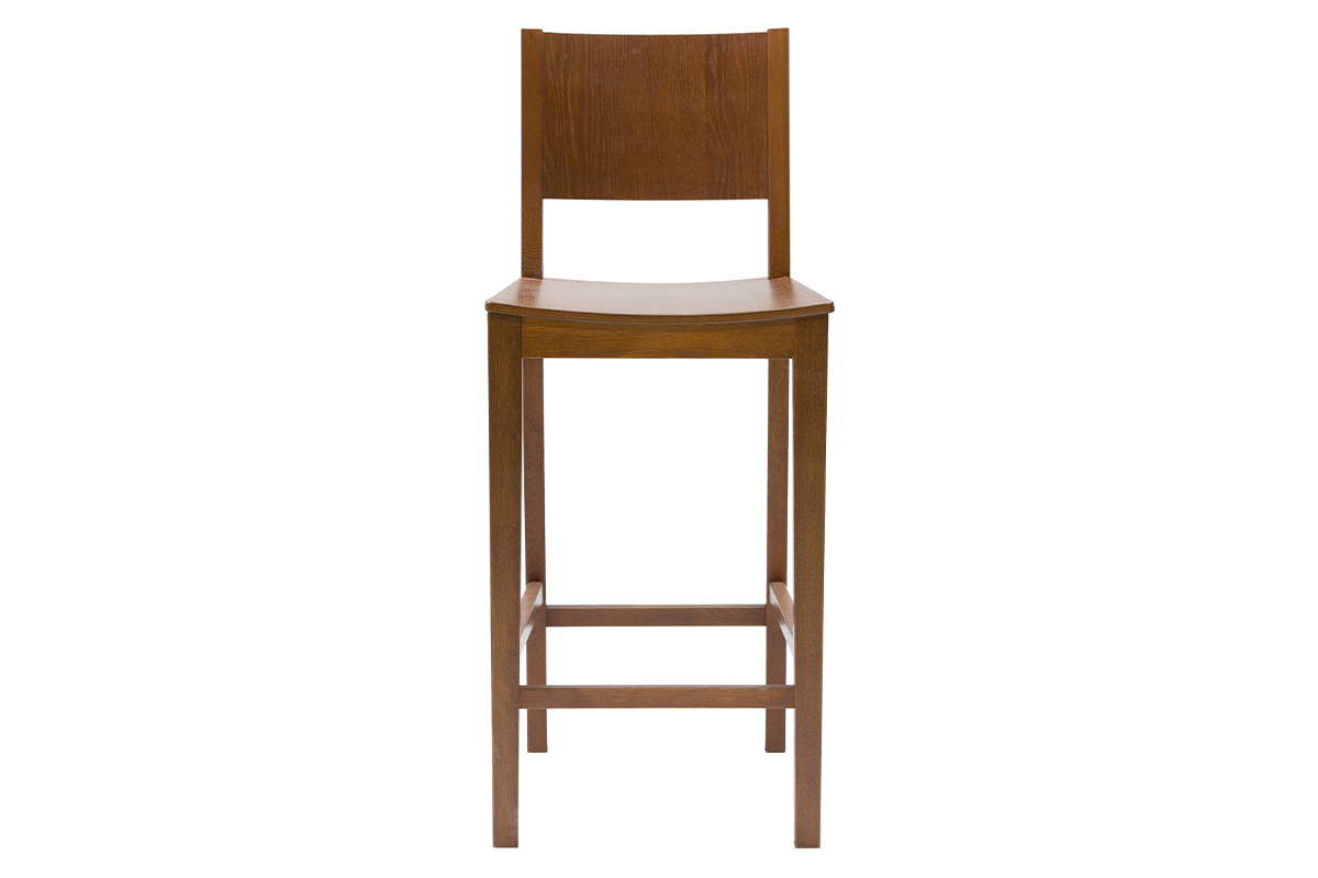 Tabouret de bar bois fonc noyer H65 cm MELVIL