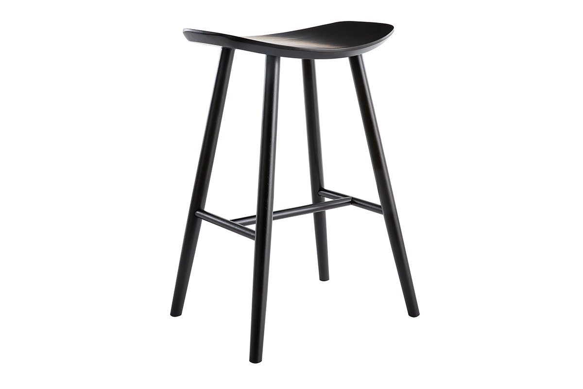 Tabouret de bar bois noir H65 cm DEMORY